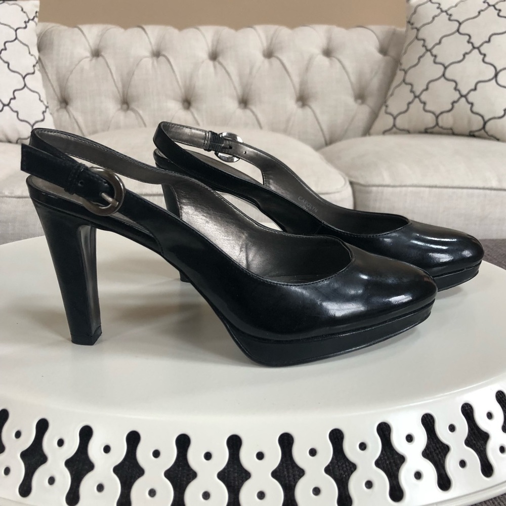 Tahari Black Sling Backs
